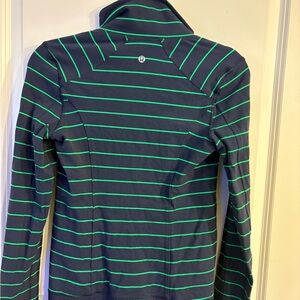 lululemon athletica Navy and Green Striped Hoodie